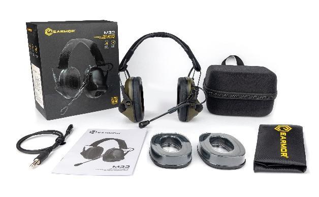 Complete tactical headset kit with PTT and case
