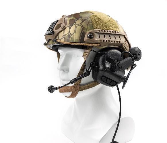 Helmet rail mount headset integration kit