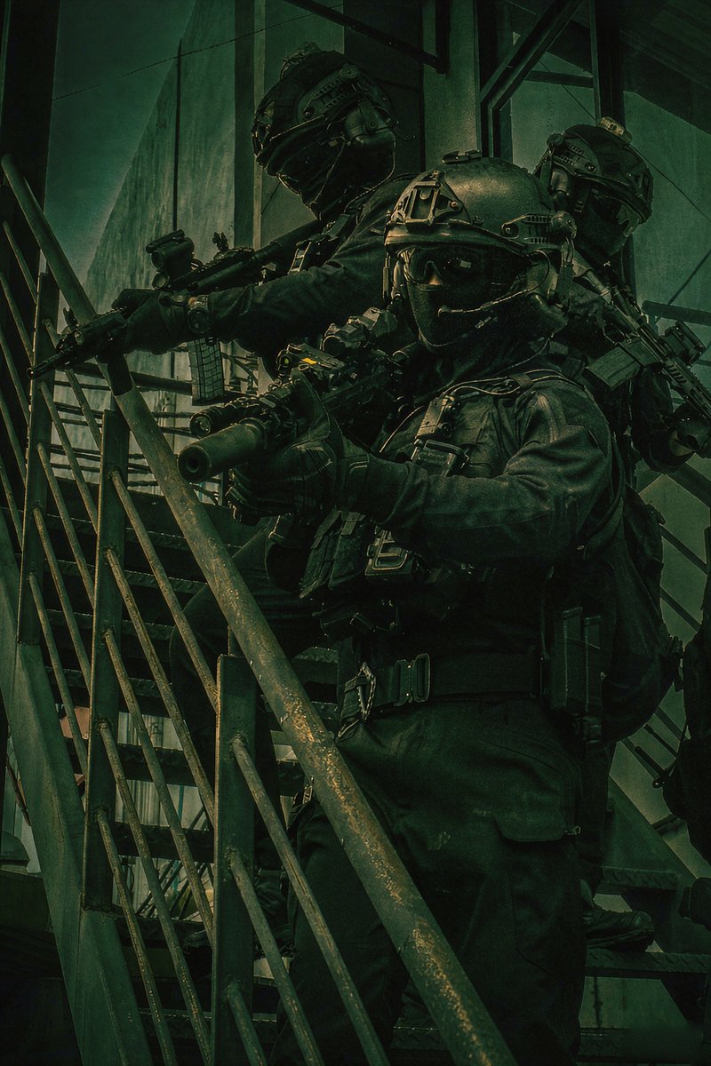 Tactical squad in full mission gear